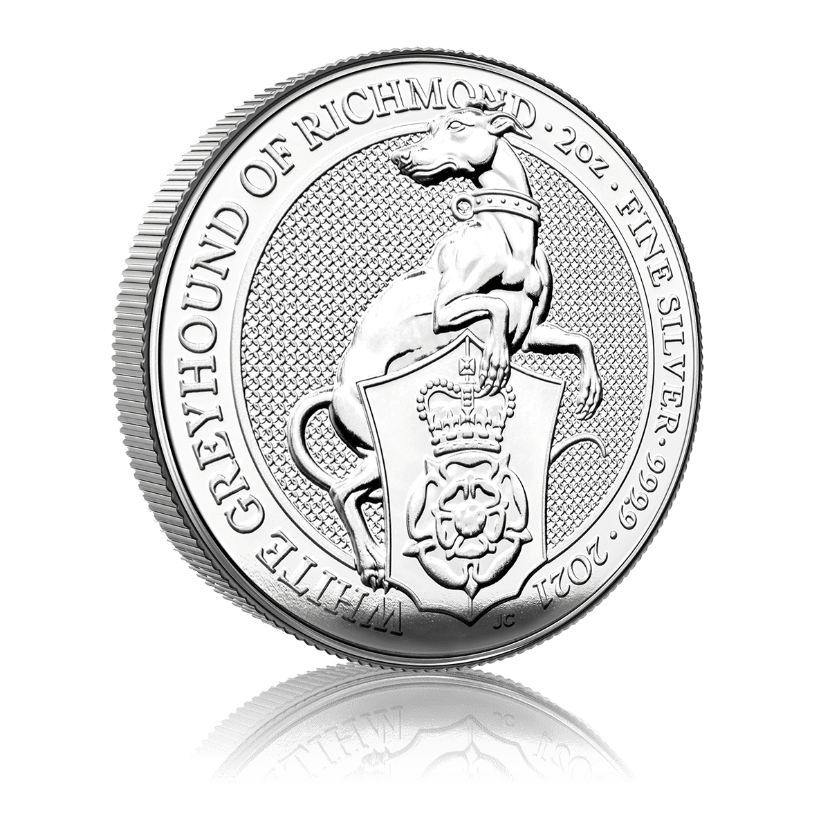 2oz Silver Royal Mint Queens Beasts White Greyhound Of Richmond (2021) 4